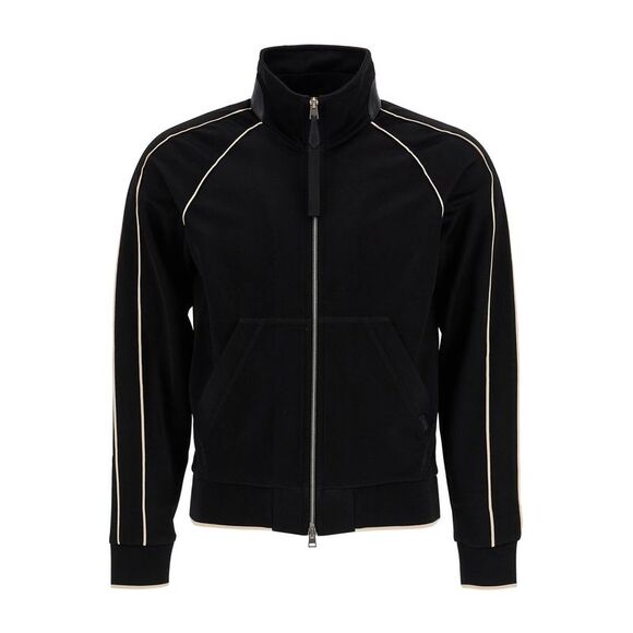 Elegant Viscose Zip-Up V-Neck Sweatshirt - Picture 1 of 4